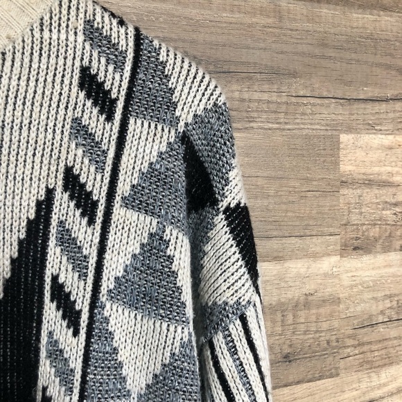 Vintage Geometric Cotton Blend Oversize Crewneck  Grandpa Sweater Large - Picture 7 of 10